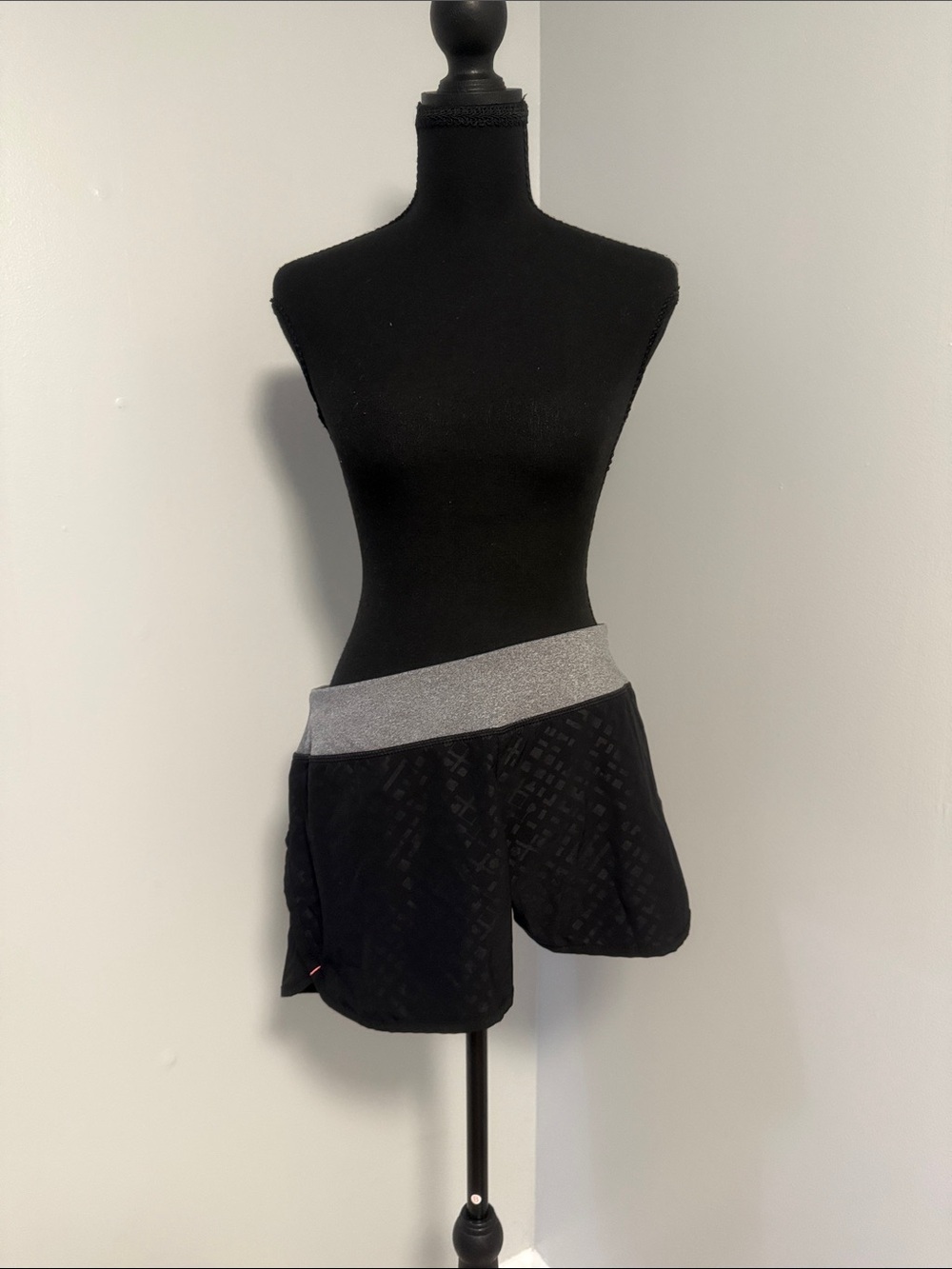 Layer 8 Black Athletic Shorts with Silver Waistband